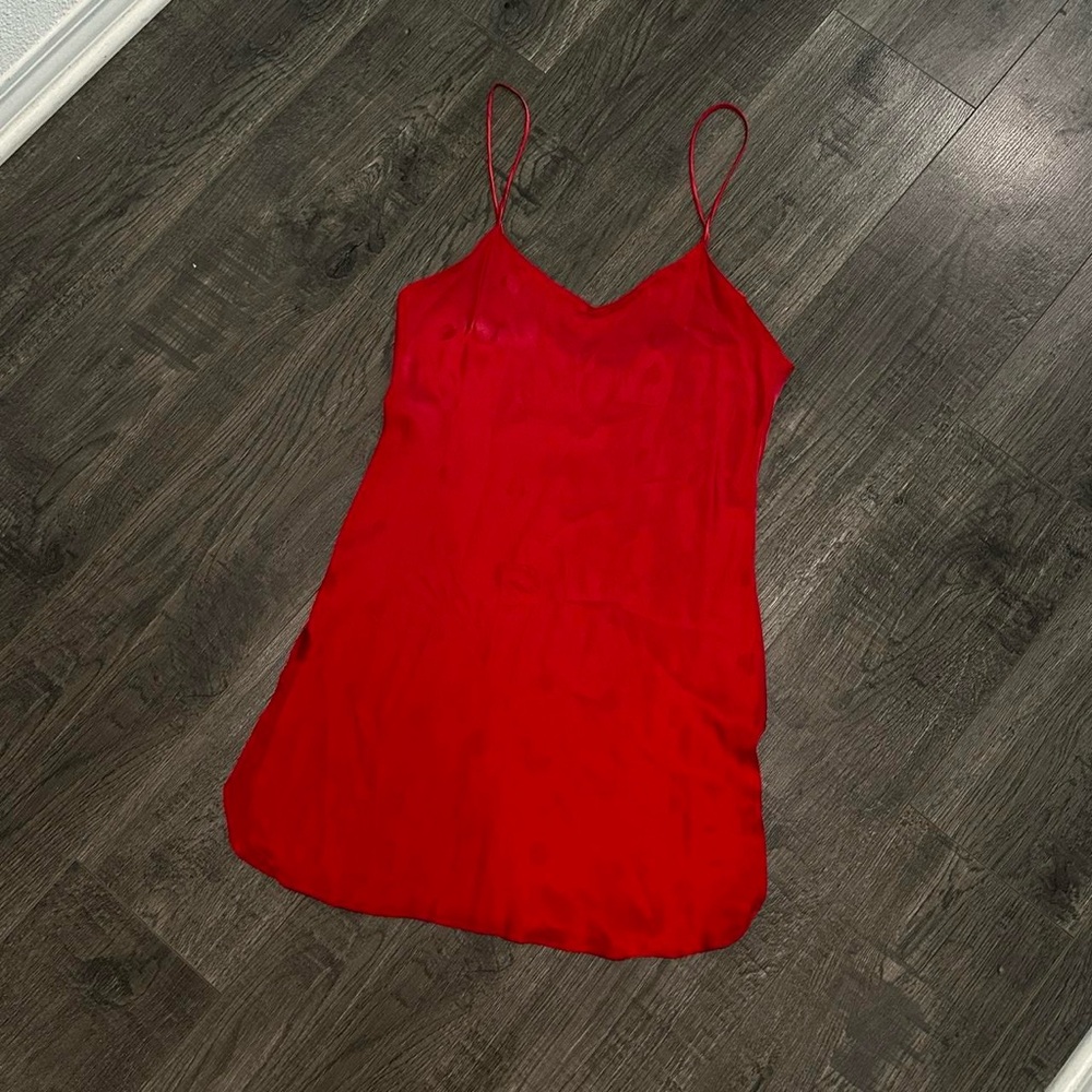 red silk lasoie dress/nightgown